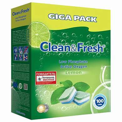 Таблетки для посудомоечных машин 100 шт. CLEAN&FRESH "ALL-in-1", УТ000000044 (арт. 606515)