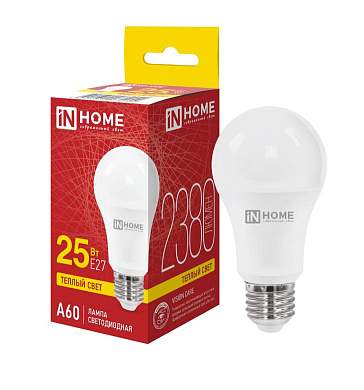 ASD/InHome лампа светодиодн. VC ЛОН A60 E27 25W(2380lm) 3000K 2K 118x60 (без пульсации) 2044 (арт. 952099)
