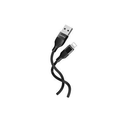 Кабель Smartbuy S72, USB - Lightning, для Apple, 2,4A output, 1м, черный (арт. 384284)