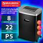 Уничтожитель (шредер) BRAUBERG JP822M, CD, 5 уровень секретности, 2х12 мм, 8 листов, корзина 22 литра, 532591 (арт. 532591)
