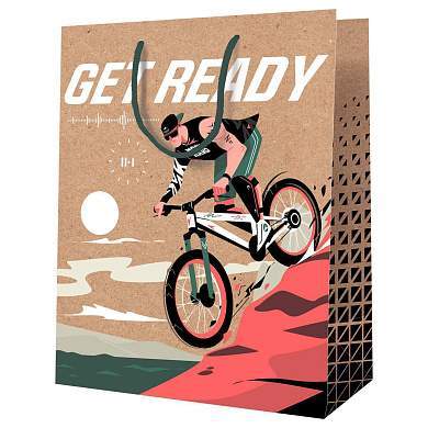 Пакет подарочный 18*23*10см MESHU "Get ready", крафт (арт. 354832)