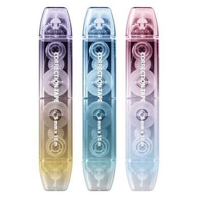 Корректирующая лента двусторонняя BRAUBERG GRADE PASTEL, 5 мм x 10 м, КОМПЛЕКТ 3 штук, 273026 (арт. 273026)