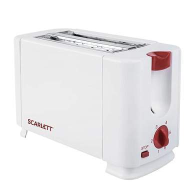 Тостер SCARLETT SC-TM11013, 650 Вт, 2 тоста, 6 режимов, сталь, белый (арт. 453680)