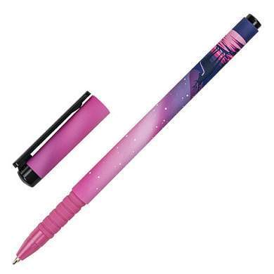 Ручка шариковая BRAUBERG SOFT TOUCH GRIP "STARS", СИНЯЯ, мягкое покрытие, узел 0,7 мм, 143715 (арт. 143715)