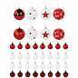 Шары ёлочные НАБОР 40 шт., 8 см/4 см, "Red&White", красные/белые, пластик, ЗОЛОТАЯ СКАЗКА, 592167 (арт. 592167)
