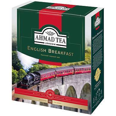 Чай Ahmad Tea "Английский завтрак", черный, 100 фольг. пакетиков по 2г (арт. 238678)