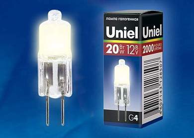 Uniel JC G4 12V 20W прозрачная JC-12/20/G4 CL (арт. 156435)