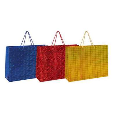 Пакет подарочный (1 шт.) 38x53x16см, "BIG SIZE", голография, ассорти 3 цвета, ЗОЛОТАЯ, 609730 (арт. 609730)