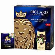 Чай RICHARD "Royal bergamot & vanilla" черный, 100 пакетиков в конвертах по 2 г, 102736 (арт. 624178)