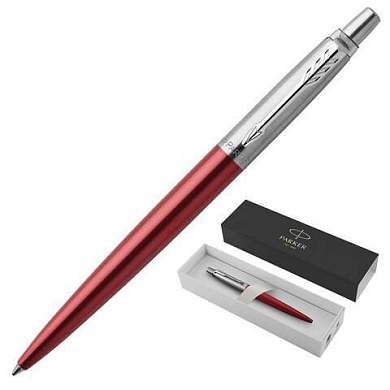 Ручка шариковая PARKER "Jotter Core Kensington Red CT", корпус красный, детали хром, синяя, 1953187 (арт. 142379)