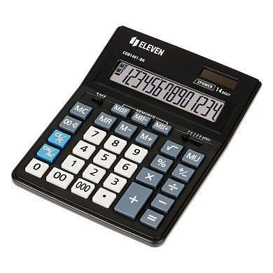 Калькулятор настольный Eleven Business Line CDB1401-BK, 14 разрядов, двойное питание, 155*205*35мм, черный (арт. 339193)