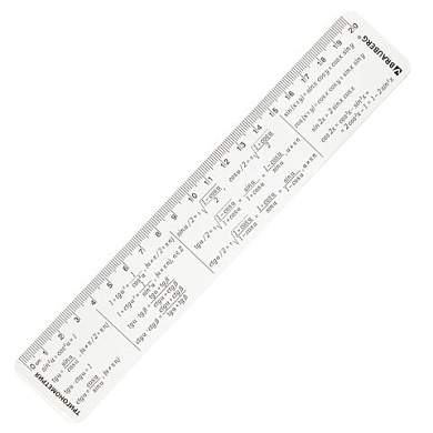 Линейка пластиковая 20 см BRAUBERG, справочная, тригонометрия, 210898 (арт. 210898)