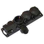 Bylectrica колодка ОУ тройная с загл. каучук 2P+E 1x16 220-240V IP44 Р16-381 (арт. 781345)