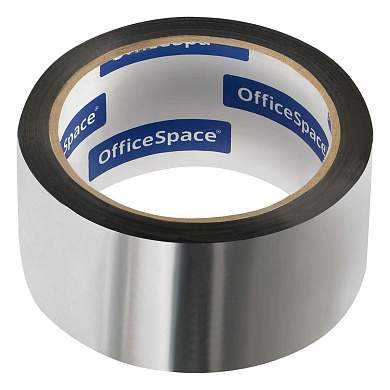 Клейкая лента металлизированная OfficeSpace, 48мм*50м, полипропиленовая основа, ШК (арт. 362209)