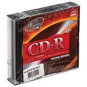 Диски CD-R VS, 700 Мб, 52x, Slim Case, КОМПЛЕКТ 5 шт., VSCDRSL501 (арт. 513999)