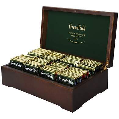 Подарочный набор чая Greenfield, 8 видов по 12 фольг. пакетиков, деревянная шкатулка (арт. 260730)