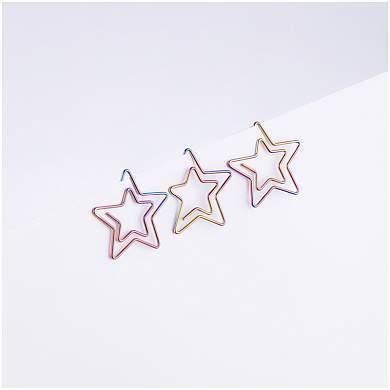 Скрепки фигурные 25мм, MESHU "Stars", 6шт., пакет с европодвесом (арт. 328215)