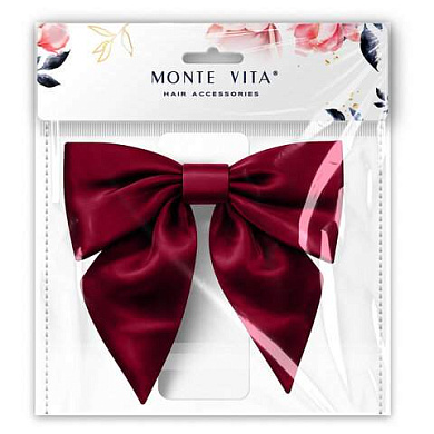 Бант для волос 17х7,5х15 см, на заколке, красный, MONTE VITA (МОНТЕ ВИТА), 458838 (арт. 458838)
