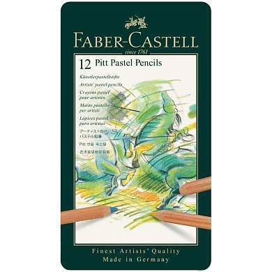 Пастельные карандаши Faber-Castell "Pitt Pastel", 12цв., метал. коробка (арт. 285961)