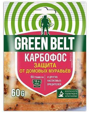 Карбофос 60гр. (защита от домашних муравьев и листогрызущих) малатион, пакет Грин Бэлт 01-019 (арт. 450844)