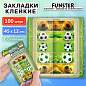 Закладки клейкие Z-сложения FUNSTER (ФАНСТЕР) "Футбол", 45х12 мм, 100 шт. (5 цветов х 20 листов), в диспенсере, 116698 (арт. 116698)
