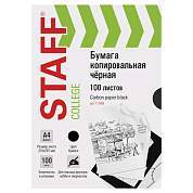 Бумага копировальная (копирка), черная, А4, 100 листов, STAFF, 112408 (арт. 112408)