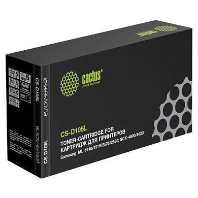 Картридж лазерный CACTUS (CS-D105L) для SAMSUNG ML-1910/SCX4600/4623F/FN, ресурс 2500 стр. (арт. 361784)