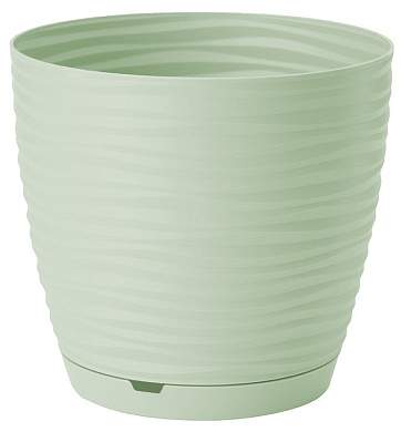 Горшок для цветов Saffron 1,5 л с поддоном (светло-зеленый), 221610117/03 Homver (арт. 813862)