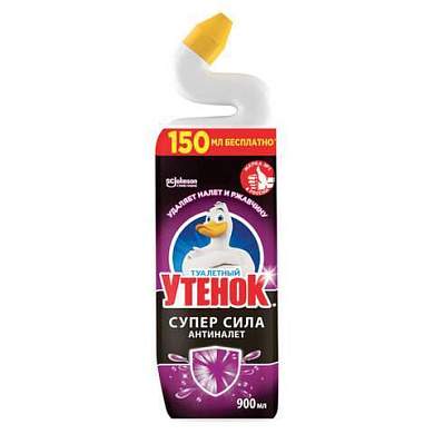 Средство для уборки туалета 900 мл, ТУАЛЕТНЫЙ УТЕНОК Супер Сила "Антиналет", 865023 (арт. 701794)