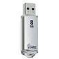 Флеш-диск 8 GB, SMARTBUY V-Cut, USB 2.0, металлический корпус, серебристый, SB8GBVC-S (арт. 512183)