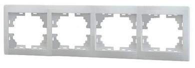 Lezard Мира рамка 4 мест. (б/вст, горизонт.) бел. (PC) 701-0200-149 (арт. 378911)