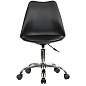 Кресло стул BRABIX "Eames MG-310 CH", хром, пластик черный, экокожа черная, 532925 (арт. 532925)