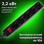 Сетевой фильтр SONNEN U-3515, 5 розеток, с заземлением, выключатель, 10 А, 5 м, черный, 513490 (арт. 513490)