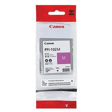 Картридж струйный CANON (PFI-102M) iPF500/510/F600/605/610/650/655/700/710/720, пурпурный, оригинальный, 130 мл, 0897B001 (арт. 361551)