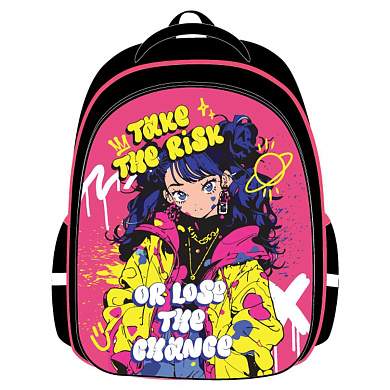 Ранец ArtSpace School Friend Light "Take the risk" 35*29*12см, 2 отделения, 2 кармана, анатомическая спинка (арт. 377511)