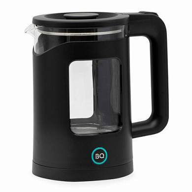Чайник BQ (БИ-КЬЮ) KT2000G, 1,5 л, 1500 Вт, закрытый нагревательный элемент, стекло, черный, 86196739 (арт. 457560)