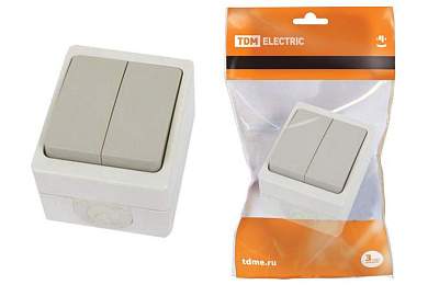 TDM Вуокса выкл. 2 кл. ОУ 10А бел. IP54 (10!) SQ1803-0002 (арт. 342786)