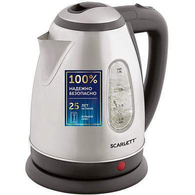 Чайник SCARLETT SC-EK21S88, 1,8 л, 2200 Вт, закрытый нагревательный элемент, стальной (арт. 457211)