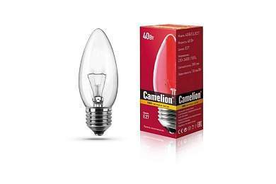 Camelion B E27 40W свеча прозрачная 40/B/CL/E27 (арт. 318293)