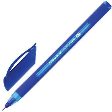 Ручка шариковая масляная BRAUBERG "Extra Glide Soft Blue", СИНЯЯ, узел 0,7 мм, линия письма 0,35 мм, 142926 (арт. 142926)