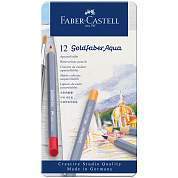 Карандаши акварельные художественные Faber-Castell "Goldfaber Aqua", 12цв., метал. коробка (арт. 285896)