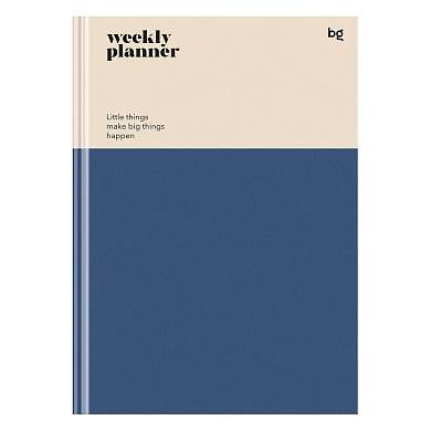 Планер школьный 1-11 кл. 64л. (твердый) BG "Weekly planner. Blue", матовая ламинация (арт. 383696)