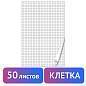 Блокнот для флипчарта ПЛОТНЫЙ 80 г/м2, BRAUBERG, 67,5х98 см, 50 листов, белый (КЛЕТКА), 128647 (арт. 128647)