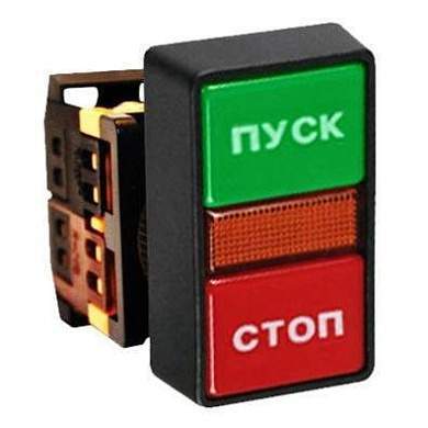 "EKF Кнопка AS-22N ""Пуск-Стоп"" прямоугольная 220В NO+NC, отв. 22мм pbn-as-rec (арт. 458726)"