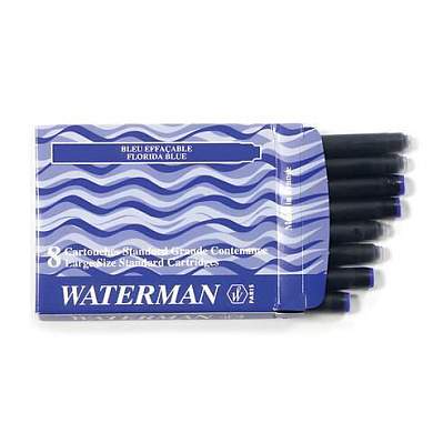 Картриджи чернильные WATERMAN, комплект 8 шт., синие, S0110860 (арт. 141699)