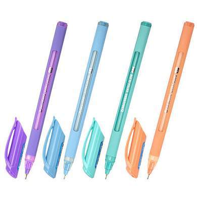 Ручка шариковая масляная BRAUBERG "Extra Glide Soft Pastel", СИНЯЯ, узел 0,7 мм, линия письма 0,35 мм, 144073 (арт. 144073)