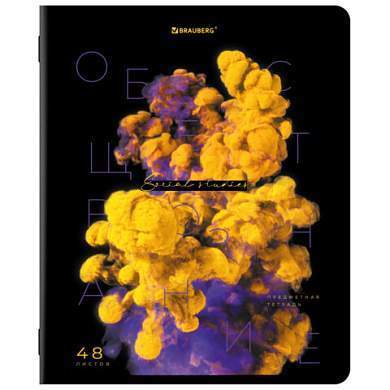 Тетрадь предметная PIGMENT 48 л., глянцевый УФ-лак, ОБЩЕСТВОЗНАНИЕ, клетка, подсказ, BRAUBERG, 404759 (арт. 404759)