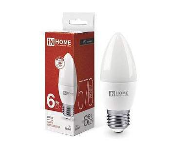 ASD/inHome VC свеча C37 E27 6W(540lm) 4000К 4K 107x37 (без пульсации) 0419 (арт. 687228)