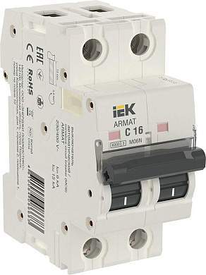 IEK ARMAT автоматический выкл. M06N 2P 16А 6кА х-ка C AR-M06N-2-C016 (арт. 828598)