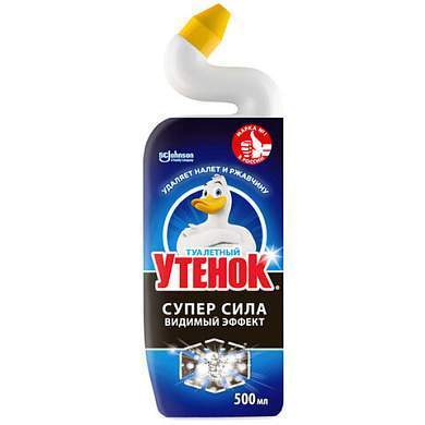 Средство для уборки туалета 500 мл ТУАЛЕТНЫЙ УТЕНОК Супер Сила "Видимый Эффект", 696888 (арт. 605505)